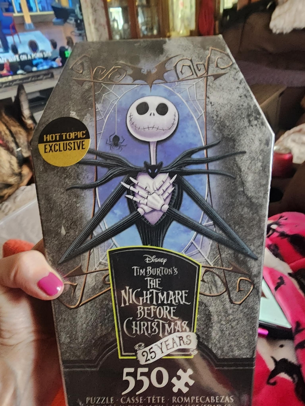 Disney Black Purple Coffin-Shaped Puzzle - Jack Skellington Art NWT Retail $40